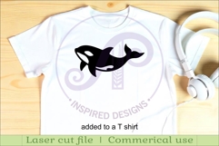 Orca Whales silhouette laser cut outs SVG files Product Image 3