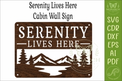 Serenity Lives Here Mountain Lake Wall Sign SVG Laser Cut Product Image 3