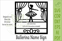 Ballerina square named wall sign or card topper svg Product Image 3