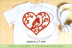 Robin bird heart wall sign, SVG file. Product Image 3
