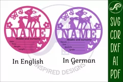 Deer and bunny Newborn Baby stats, Birth plaque, name Product Image 3