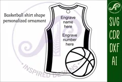 Basketball shirt Christmas Ornament SVG laser cut Product Image 3