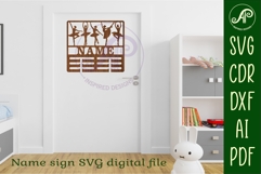Ballerina Theme Medal Holder Name svg laser cut Product Image 3