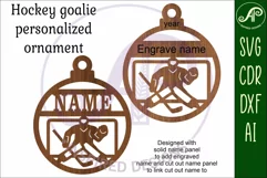 Hockey goalie Christmas Ornament SVG laser cut Product Image 3