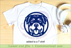 Rottweiler Dog Wall Art SVG Laser Cut Dog Face Circle Sign Product Image 3
