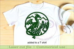 Dragon and castle mountain scene wall sign svg laser cut Product Image 3