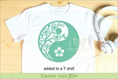 Cherry Blossom Yin Yang SVG, Floral Zen Wall Art Laser Cut Product Image 3