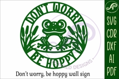 Don&#039;t worry, Be hoppy frog wall sign, SVG file. vector sign Product Image 3
