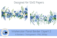 Watercolor PNG 300dpi Floral Borders 2 Product Image 4