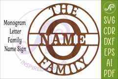 Monogram Family Letter O Name Sign SVG Product Image 3