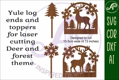 Yule log ends and toppers Christmas desert laser cut design Product Image 3