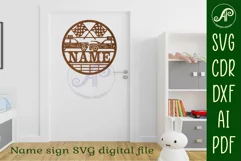 Demolition derby cars name sign svg laser cut template Product Image 3