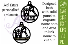 Real Estate Agent Christmas Ornament SVG, New Home House Key Product Image 3