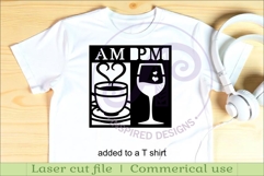 AM PM Coffee and wine wall sign, SVG file. vector sign Product Image 3