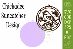Chickadee Bird Suncatcher SVG | Stained Glass Style Laser Cu Product Image 3