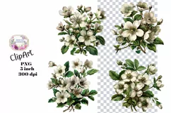 Flowers, Ephemera, PNG, Junk Journal, Vintage, clipart Product Image 1