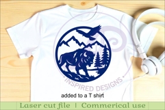 Bison mountain scene wall sign svg laser cut Product Image 3