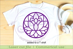 Lotus Flower Wall Art SVG | Round Mandala Laser Cut File Product Image 3