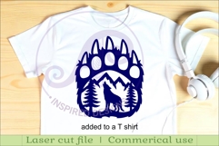 Bear paw print with Wolf wall sign Product Image 3