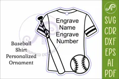 Baseball shirt Christmas Ornament SVG laser cut Product Image 3