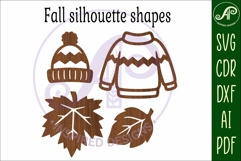 fall shape silhouette laser cut outs SVG file Product Image 3