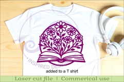 Open Book Floral Wall Art SVG Laser Cut File Reading Decor Product Image 3