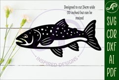 Trout fish Silhouette laser cut wall art Product Image 3