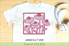 Coneflower Garden Wall Art Laser Cut SVG Floral Square Product Image 3