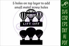 Hot air balloon Key holders for metal and laser cutting Product Image 3