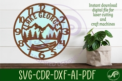 Lake George themed clock wall clock laser cut Product Image 3