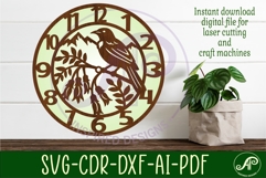 Tui bird New Zealand themed clock wall clock laser cut files Product Image 3