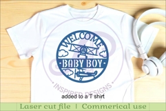 Welcome baby shower vintage plane wall sign svg laser cut Product Image 3
