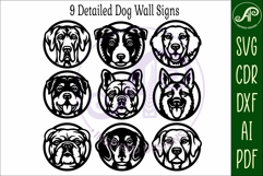 Dog SVG Bundle 9 Dog Breeds Laser Cut Files, Dog Faces, Pet Product Image 11
