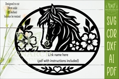 Personalized Floral Horse Name Sign SVG, Custom Stable Decor Product Image 3