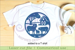 Sheep on the farm scene wall sign, SVG file. Product Image 3