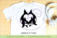 Orcas, killer whales heart wall sign svg laser cut Product Image 3
