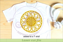 Sunflower Flower Wall Art SVG | Round Floral Laser Cut File Product Image 3
