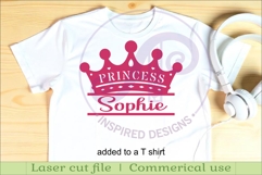 Princess word crown personalized name sign laser cut Product Image 3