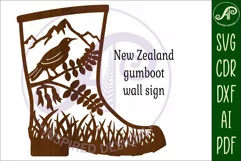 Gumboot New Zealand wall art sign, SVG file. vector file Product Image 3