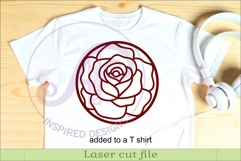 Rose Flower Wall Art SVG | Round Floral Laser Cut File Product Image 3