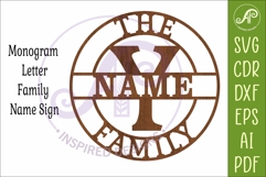 Monogram Family Letter Y Name Sign SVG Product Image 3