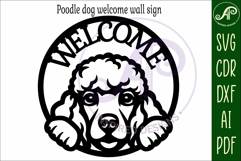 Welcome Poodle Dog wall sign svg laser cut file Product Image 2