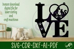 Love word with pets wall art sign, SVG file. vector Product Image 3