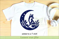 Fox and Moon Wall Art SVG, Woodland Fox Laser Cut Design Product Image 3