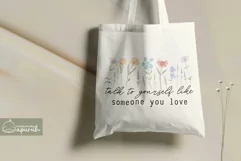Floral Motivational Self-Care Quotes T-Shirt Design 02 Product Image 3