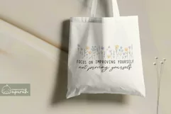 Floral Motivational Self-Care Quotes T-Shirt Design 07 Product Image 3