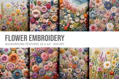 3D Flower Embroidery Flower View Craft Art Background_C Product Image 1