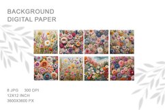 3D Flower Embroidery Flower View Craft Art Background_C Product Image 2