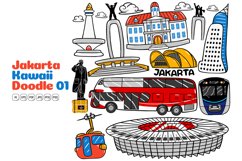 Jakarta Kawaii Doodle Vector Illustration #01 Product Image 1