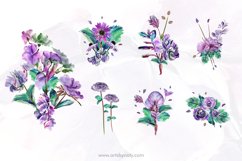 Lilac Watercolor Flowers for Sublimation. Product Image 8